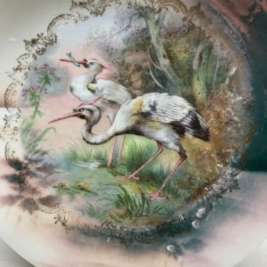 Victorian era heron plate 