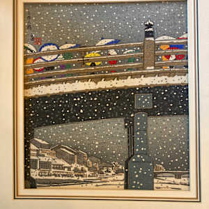 Ito Nisaburo Sanjo Bridge Kyoto Japan Woodblock