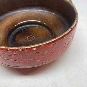 Red Italian art pottery bowl (Bitossi) 