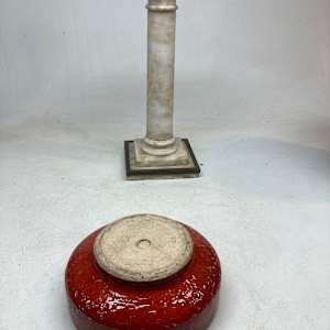 Red Italian art pottery bowl (Bitossi) 
