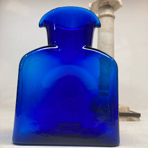 Cobalt blue Blenko art glass pitcher 