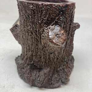 1894 art pottery tree trunk vase 