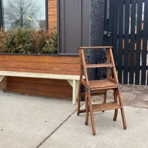 Adjustable oak chair / ladder