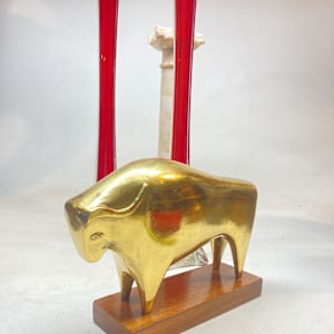 mid century modern Italian metal sculptural bull 