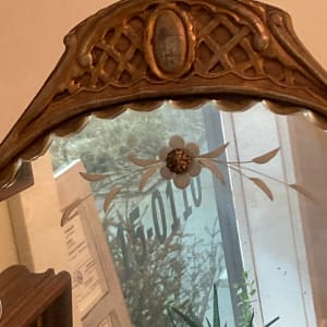 1920's etched glass mirror 