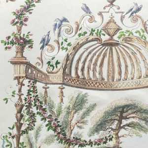 hand colored framed Italian print 