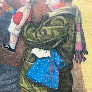 Framed hand colored Norman Rockwell 