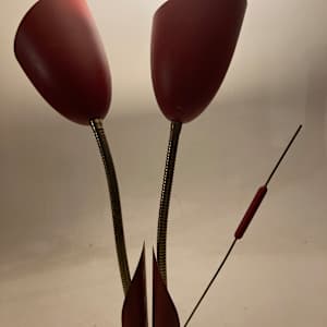 mid century modern cattail table lamp 