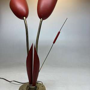 mid century modern cattail table lamp 