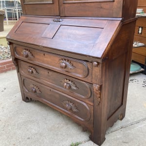 2 piece Victorian drop front secretary 