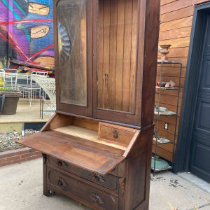 2 piece Victorian drop front secretary 