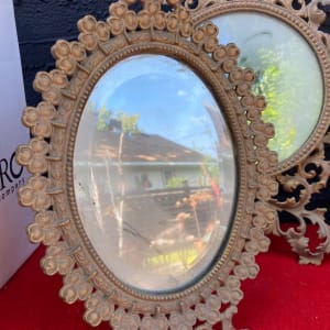 Cast iron table top mirror 