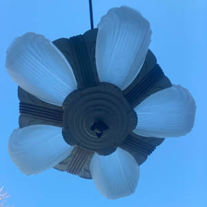 Art Deco bat wing slipper shade chandelier 