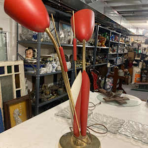 mid century modern cattail table lamp 