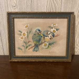 Bird painting with daisies 