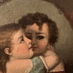 Victorian painting of hugging kids 