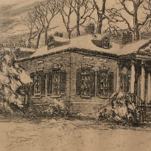 etching of a house 