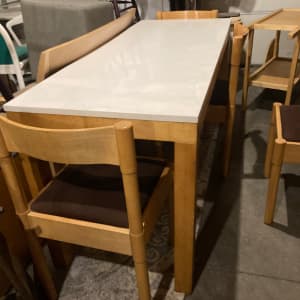 mid century modern maple parsons table 