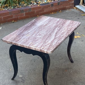 Vintage deco coffee table with frosted glass top accent table 