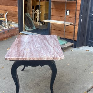 Vintage deco coffee table with frosted glass top accent table 