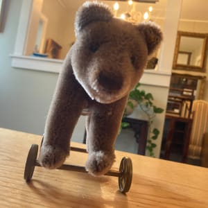 Steiff teddy bear on wheels 