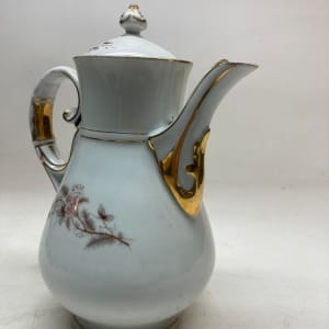 large hand decorated porcelain coffee pot 