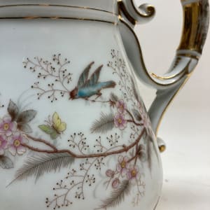 large hand decorated porcelain coffee pot 