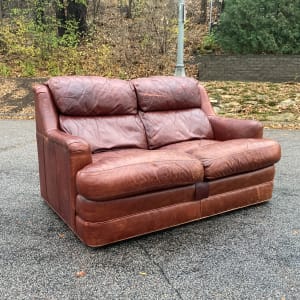 Sherrill leather love seat 