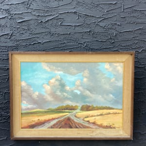 Framed landscape painting on canvas 