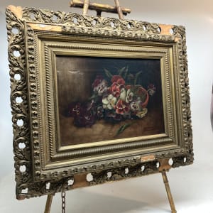 framed Victorian floral still life 