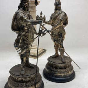 Pair of spelter guard figures 