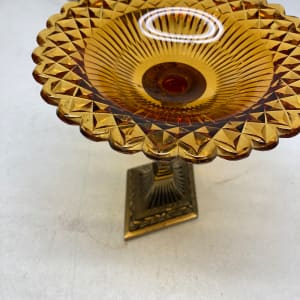 Pairpoint art glass amber compote 