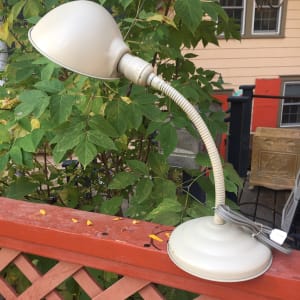 vintage industrial goose neck desk lamp, Image 1.