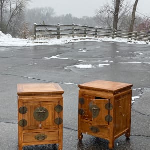 Pair of Asian nightstands 