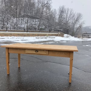 6 foot long pine German harvest table 