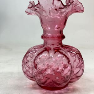 Cranberry ruffled vase 