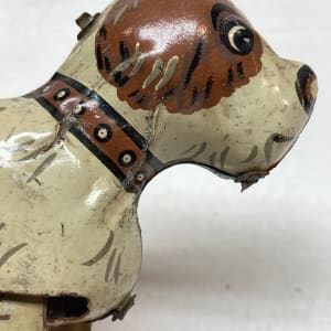 Japanese tin wind up dog toy 