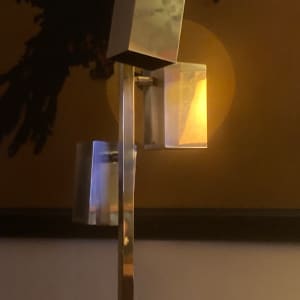 Koch and Lowy brass box floor lamp 