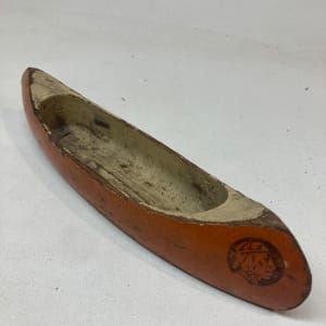 carved painted folk canoe 