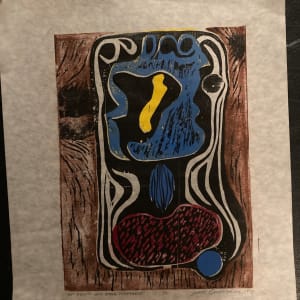 "Hot Potato" hand colored woodblock by James Quentin Young 