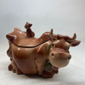 cow cookie jar  some as is 