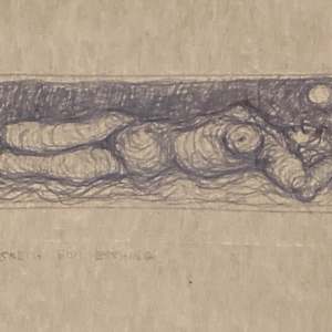 Original ink nude drawing by James Quentin Young