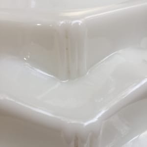 Wedding cake Art Deco milk glass pendant shades 