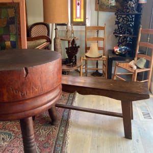 19 th century folk Americana butcher block table 