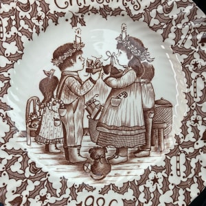 Christmas transfer ware plate ~ 1986 