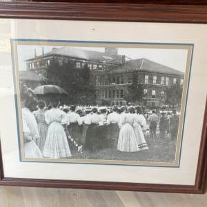 Framed vintage River Falls South Hall photograph