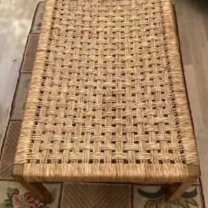 Mexican entry bench with woven seat 