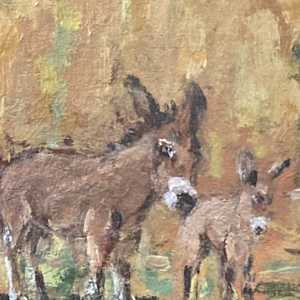 Original painting of donkeys 