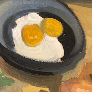 Original painting of eggs on paper 