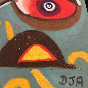 Original brightly colored abstract painting on canvas 